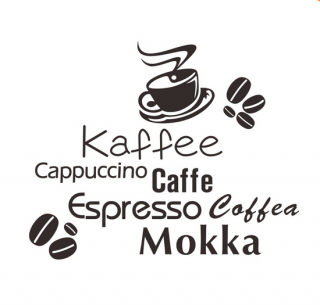 Samolepící dekorace tapeta Cafe černá (samolepka na zeď)