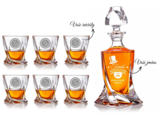 Bohemia Crystal křišťálový whisky set s gravírováním ON NESTÁRNE 1+6