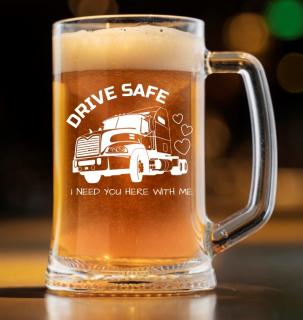 Pivní půllitr pro kamioňáka DRIVE SAFE