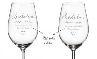 Svatební sklenice na bílé víno VĚTVIČKA 350 ML 2KS