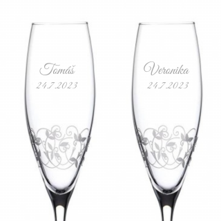 Svatební sklenice na šampaňské Arabesque 200 ml 2KS