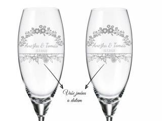 Svatební sklenice na šampaňské MOTÝL 290 ml 2KS