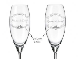 Svatební sklenice na šampaňské VĚTVIČKA 290 ml 2KS