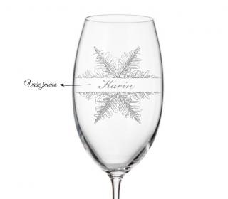 Vánoční sklenička na bíle víno VLOČKA 1KS
