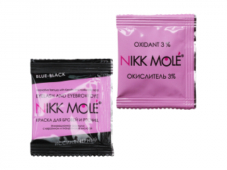 Nikk Mole barva na obočí sáček 5 ml + oxidant 5 ml Barva: Blue Black