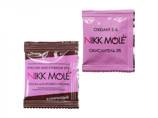 Nikk Mole barva na obočí sáček 5 ml + oxidant 5 ml Barva: Brown