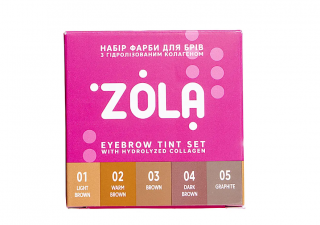 Zola Innovative Coloring System – sada 5 barev na obočí + oxidant v sáčcích (10x5 ml)