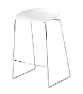 Barová židle Desalto Flan white chrom materiál a barva sedáku: bílý sedák, výška sedu: 640mm polovysoká
