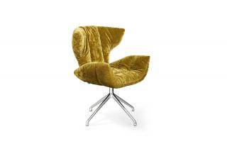 Jídelní židle Bretz Cassia B 156 Gold green aluminium Látka: cat. 61
