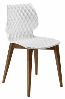 Jídelní židle Etal. UNI 562 barva sedáku: bílá Traffic white, materiál a barva podnoží: buk medově mořený