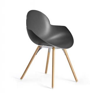 Jídelní židle Infiniti design Cookie wooden legs antracite Barva konstrukce: buk černý nástřik