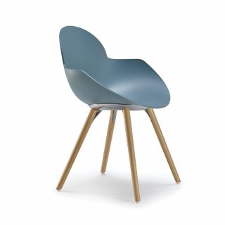 Jídelní židle Infiniti design Cookie wooden legs powder blue Barva konstrukce: buk natural