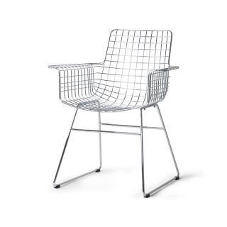 Jídelní židle s područkami HKliving metal wire silver
