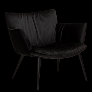 Křeslo Dan Form Join lounge látka velvet Meteorite black