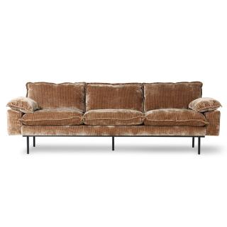 Pohovka HKliving retro sofa velvet corduroy aged gold 2sed
