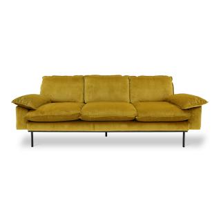 Pohovka HKliving retro sofa velvet ochre 3sed