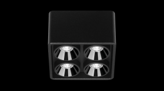 Stropní LED světlo Arkos light Black Foster micro 2x2 black Barva světla: 2700K velmi teplé světlo