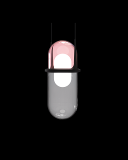 Závěsné skleněné světlo Moltoluce Pille PD rose grey