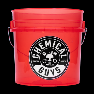 Chemical Guys Transparent Red Bucket 19L detailingový kbelík