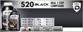 Scholl S20 BLACK Real 1-Step Compound 1kg středně silná leštící pasta