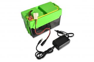 Nabíječka 24V / 1000mA s LED diodou a nástavcem pro nabíjení boxu s baterií mimo vozítko