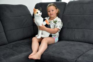 Plyšová sedící kočka Micka calico, výška 45cm