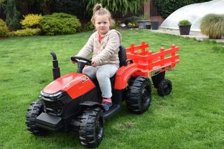 Traktor Agricultur farm s vlekem 2,4G, 24V / 2x200W, červený