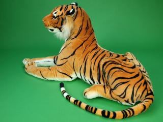 Velký plyšový tygr ležící, délka 170cm, oranžový