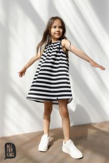 AllForKids Dívčí pruhované šaty - black/white All for Kids_děti: 104/110