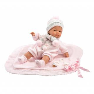 Llorens - JOELLE - realistická panenka miminko se zvuky a měkkým látkovým tělem - 38 cm