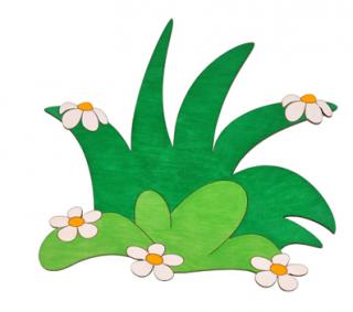 Dekorace střední Louka barva - Tráva (dřevěná dekorace do dětského pokoje)