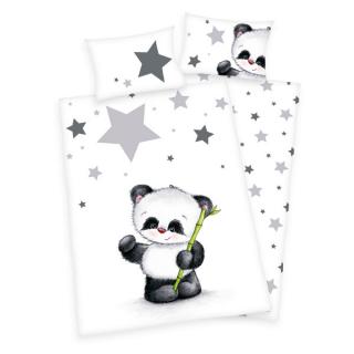 HERDING Povlečení do postýlky Panda  Bavlna, 100/135, 40/60 cm