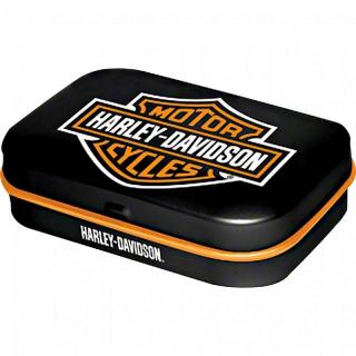 Bonbony v krabičce s logem Harley Davidson (Bombony krabička logo Harley Davidson)