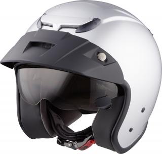 Helma MTR 1 Jet Sun na motorku stříbrná (Otevřená Jet helma na moto i skútr)