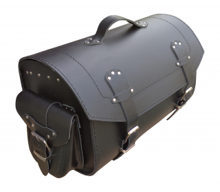 Kožený kufr malý pro motocykly chopper (Kožený kufr na nosič moto chopper)