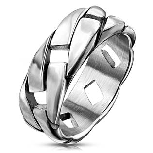 Pánská ocelový prsten řetez (pánský prsten řetěz)