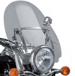 Plexi štít pro moto chopper  Virago  Drag Star  Intruder  Shadow  VTX s homologací (Pexi štít s homologací na moto chopper)