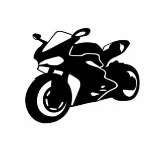 Samolepka motorkář na auto - silniční motorka