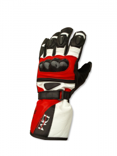 Sportovní rukavice na motorku - červená (Kožené rukavice na moto)