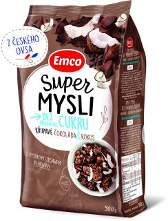 Emco Super mysli bez přidaného cukru čokoláda kokos 500g