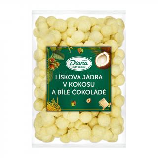 Lísková jádra v kokosu a bílé čokoládě 500g