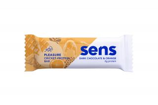 Sens Pleasure Protein tyčinka s cvrččím proteinem -  Tmavá čokoláda & Pomeranč 40g