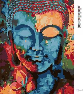 Diamantové malování - BAREVNÝ BUDDHA 40x50 cm vypnuté plátno na rám