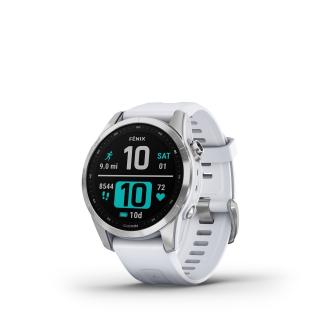 Garmin fenix 7S PRO Glass, Silver / White Band