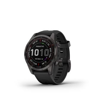 Garmin fenix 7S PRO Sapphire Solar, Titan Carbon Gray / Black Band