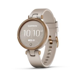 Garmin Lily Sport Edition, luneta v barvě Rose Gold, tělo Light Sand, silikonový řemínek