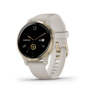 Garmin Venu 2S nerezová luneta Light Gold pouzdro Light Sand silikonový řemínek