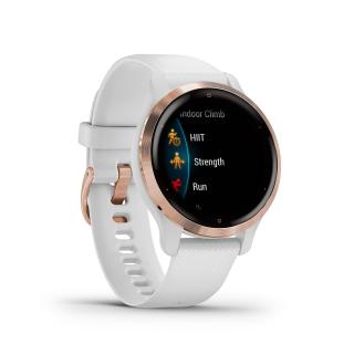 Garmin Venu 2S nerezová luneta Rose Gold bílé pouzdro silikonový řemínek