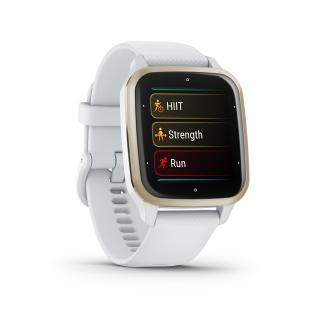 Garmin Venu SQ 2 Cream Gold/White silicone band