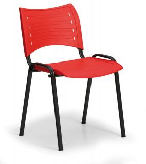 Konferenční židle, černá-plast, Smart Barva: červená